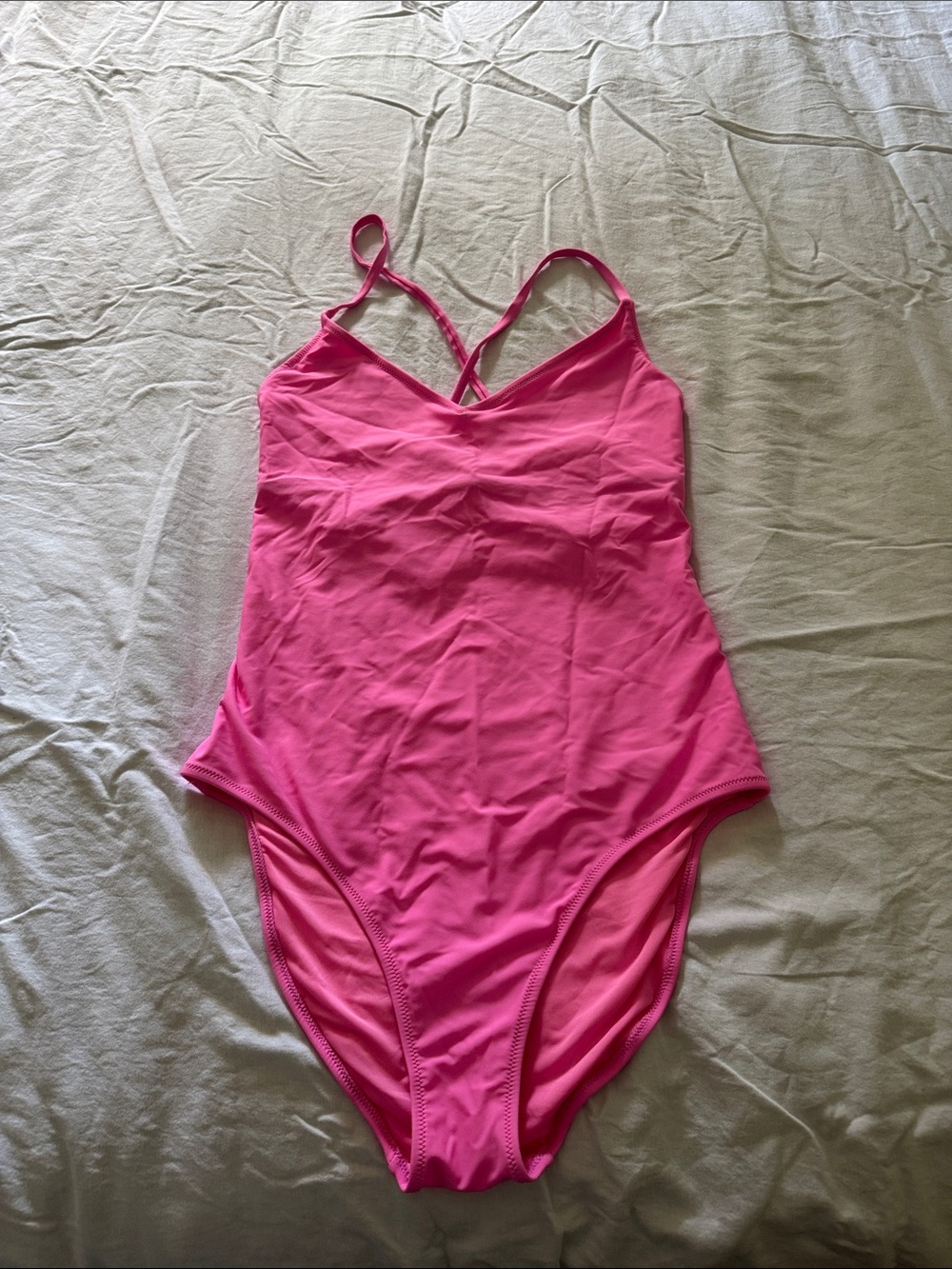 aerie Vibrant Hot Pink Crisscross One-Piece Swimsuit NEVER WORN